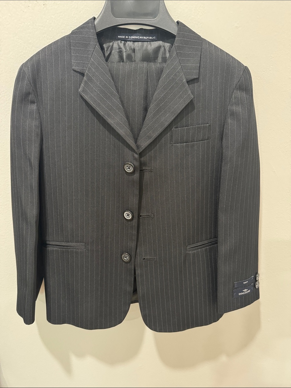 Kid’s Charcoal Pinstripe Suit Jacket and pants- Docker’s